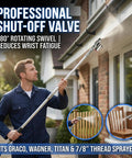 Cleanshot Shut Off Swivel Joint Replacement For 7/8 Inch Airless Paint Sprayers stainless steel shut-off valve on extension pole
