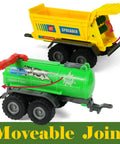 Four Piece Die Cast Farm Toy Set With Tractor And Trailers Including Combine Harvester, Monster Spreader Trucks And Trailer