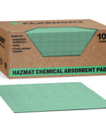 Chemical Spill Absorbent Pads 100 Count 17.5 By 13.5 Inches Heavy Duty Acid And Base Resistant With Fast Wicking For Labs Workshops
