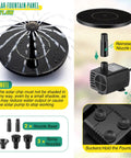 Large Solar Powered Bird Bath Fountain Kit With Four Spray Nozzles For Hummingbirds 1.67 Gallon Hanging Bath Bowl Easy Setup