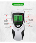 Gold Detector, SH201 Metal Detector Stud Finder Wall Scanner LCD Display for Treasure Hunts with indicators on the screen.