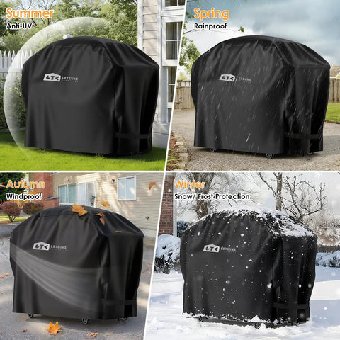 Heavy Duty Waterproof Outdoor Pizza Oven Table Cover For Grill Cart, UV Fade Resistant And Rip Proof, 600D Oxford Fabric With PVC Liner, Keeps Your Stand Safe, Fits 59 Inch Long By 35.43 Inch Wide By 49.21 Inch High in different weather conditions.