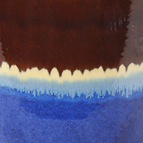 Close-up of glaze texture on Captivating Vista 14 Inch Ceramic Planter For Indoor And Outdoor Use, Big Ol Beachcomber Style Plant Pot.