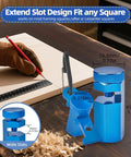 Premium Steel Stair Gauges For Framing Squares, blue anodized aluminum, ergonomic design for precise angle cuts and layout.