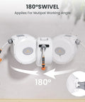 CW20 Retractable Garden Hose Reel 60 Foot 5 Eighth Inch Heavy Duty Water Hose Reel with 180 degree swivel in light grey on wall