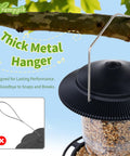 Retractable Outdoor Bird Feeder Set With Metal Hanger No Tools Needed Easy Snap Lock Install Durable Black Finish Weather Resistant Pack Of 2