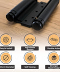Adjustable Double Action Spring Hinge For Saloon, Swinging Or Cafe Doors Self Closing Dual Swing 6 Inch Oil Rubbed Bronze