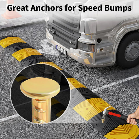 16 Inch Rebar Stakes One Half Inch Diameter Galvanized Steel Ground Anchors used for speed bumps installation