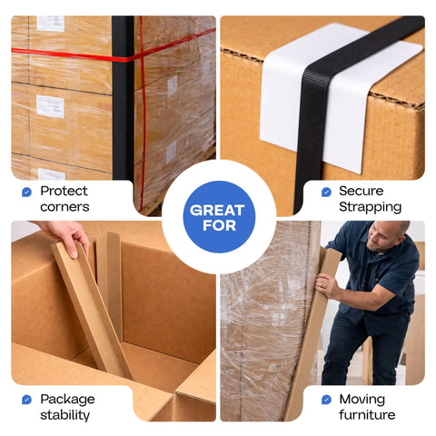 Replacement Blades For AC110 Cardboard Edge Protector Cutter Set Of 2 Heavy Duty Steel Blades With Razor Sharp Edges Left And Right Pair Original Replacement Part For Cardboard Packaging Edge Protection, used for cardboard corner protection and strapping