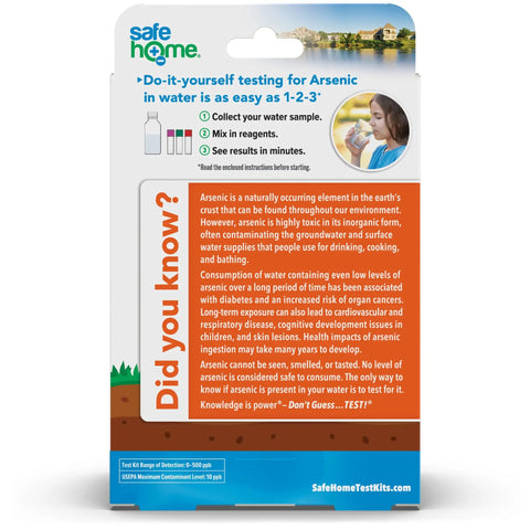 Easy DIY Arsenic Water Test Kit Screens Tap Water And Well Sources For Ponds Lakes Streams To Shield Your Family From Cancer Risks With No Sweat Accuracy And Peace Of Mind Results - packaging instructions and information.