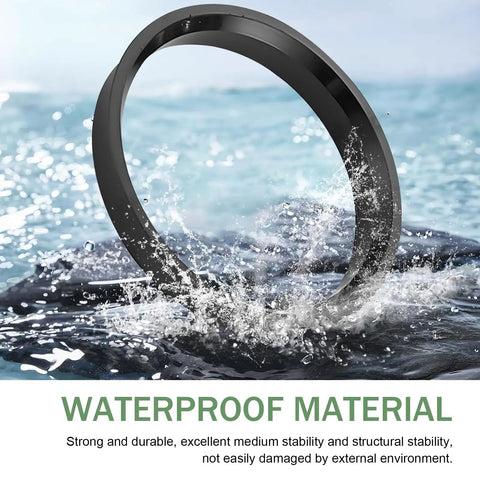 4 Pack Hub Centric Ring Set, 60.1 Mm To 73.1 Mm Wheel Bore Adapters shown in water, showcasing waterproof heavy-duty polycarbonate.