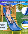 Augusta Cedar Wooden Swing Set With Heavy Duty A Frame 6ft Double Wall Slide featuring safe double-wall design and edge details