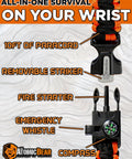 Paracord Survival Bracelet 2 Pack With Fire Starter Ferro Rod Loud Whistle Compass 12 Ft Paracord Adjustable For Hiking