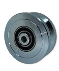 Heavy Duty V Groove Gate Wheels With Double Bearings Bolted External Mount Cradle for Inverted V Track Gates Up to 3000 Lbs