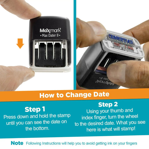 How to change the date on the Top Shelf Self Inking Date Stamp For Office Desk with step-by-step instructions.