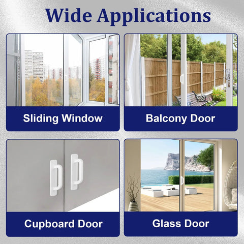 Two Pack Adhesive Cabinet Handles Stick On No Drill Pulls application on sliding window, balcony door, cupboard door, glass door