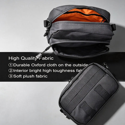 Secure Nav Tank Bag For Savage Off Road E Bike Keeps Your Screen Front And Center So You Dont Look Down And Dodge Crashes While Rocking The Trail. black Oxford cloth tank bag, open and side view