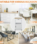 Smooth Rolling Kitchen Island Cart With Heavy Duty Casters And Solid Wood Top, White Mobile Coffee Bar And Microwave Stand For Dining Rooms, showing kitchen, dining room, canteen, and restaurant settings.