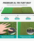 Premium XL tri-turf mat with measurements, high elasticity and EVA rubber for 10x7ft Golf Practice Net With Tri Turf Mat And Real Balls Multi Target Chipping Area For Backyard Swing Practice Pro Grade Durable Portable Net System For Accuracy Reusable Practice Balls Included.
