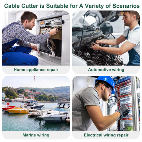 8-Inch Cable Cutters Wire Stripping Tool For Electricians All-In-One Multi-Tool With Cutting Stripping Crimping And Twisting Capabilities Built Tough In Durable CR-V Steel For Heavy-Duty Wiring, shown for home appliance, automotive, marine, and electrical wiring repair