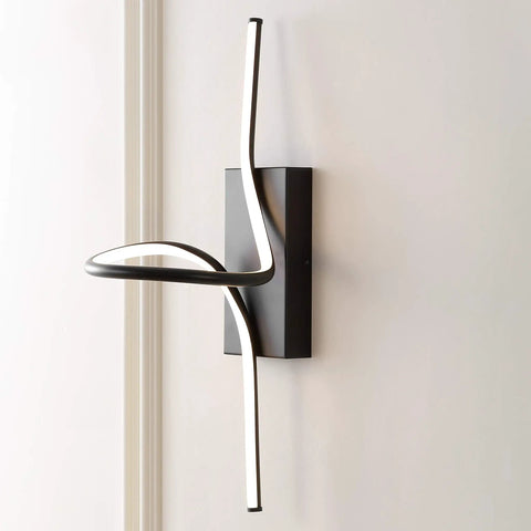 Nine Inch Black Sleek Modern Minimalist Integrated LED Vanity Light Sconce Dimmable Metal Wall Lamp For Bathroom Mirror.