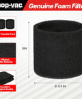 Cartridge Filter And Foam Sleeve Set For Most 5 Gallon And Larger Wet Dry Vacuums Includes Brush Tool Replacement Parts foam sleeve 6x6-1/4 inches