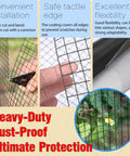 Badass 1/2 Inch Hardware Cloth And Chicken Wire Fencing with black vinyl coating, shown in flexible applications for animal enclosures.