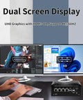 Dual screen display showcasing Heavy Duty Fanless Mini PC With N150 CPU Works Smooth As A No Fuss Firewall Appliance For OPNsense.