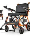 GoRide 2 Electric Wheelchair Lightweight 42 Lb Foldable With Dual Brushless Motors Zero Turn Electromagnetic Brake Portable Mobility Up To 300 Lb Capacity 18.5 Inch Wide Seat Cushioned Comfort Travel Ready, shown in unfolded and folded states.
