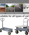 Straight Shooting Heavy Duty Pneumatic Rubber Casters 4 Pack 10 Inch built different on carts for various pavement types.
