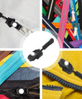 Zipper Repair Kit With Slider Fix Tool Quick Zip Replacement Instant Zipper Mending Set with various zippers and sliders