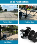 Cantilevered Gate Roller Built Tough With Heavy Duty Nylon Wheel And Weather Resistant Frame, Steel U Bolt And Mounting Hardware For Quick Install Fits Four Inch Round Posts And Two And Three Eighths Inch Or Two And A Half Inch Chain Link Fence Frames on factory, parking and yard gates