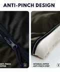 Close-up of anti-pinch zipper design on XXL Winter Sleeping Bag For Adults And Kids, 4 Season Cold Weather Camping Gear
