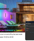 42W Outdoor Wall Washer LED Light Bar RGB CW Color Changing 4 Pack With App Control waterproof on modern house exterior