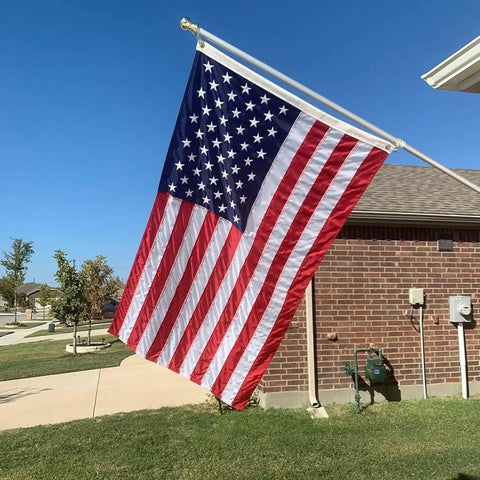 Tough As Nails 3x5 Ft US Flag For High Winds 420D Polyester With Brass Grommets Embroidered Stars And Sewn Stripes Tear Proof Outdoor Flag