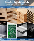 Various materials like MDF, plywood, solid wood, particleboard, acrylic, PCB, aluminum, carbon fiber for Two Pack Up Down Spiral Router Bits With One Quarter Inch Shank And One Quarter Inch Cutting Diameter Nano Blue Coated Solid Carbide CNC End Mills For Wood Carving Engraving And Milling Pro Grade Dual Action Compression Bit Set
