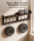 29 Inch Modular Coat Rack Wall Mount With Shelf And Seven Triple Hooks Straight Up Designed To Handle Your Daily Grind Keep Entryway Neat While Grabbing Coats Jackets And Bags On The Fly Brown with heavy-duty mounting system and weights.