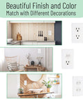 Duplex Receptacle Wall Plate One Gang 4.5 By 2.75 Inch White Pack Of 12 installed in various rooms with decor