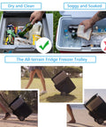 App Controlled Electric Cooler And Freezer, 52 Quart Portable Compressor Fridge For Cars And Rv, showcasing dry vs soaked storage.
