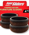 Formed Felt Furniture Sliders 1.5 Inch Protect Hardwood Floors From Scratches With Secure Grip Cup Design Walnut Brown 4 Pack