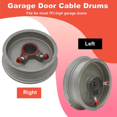 Heavy Duty Garage Door Torsion Spring Kit With Cables And Brackets, cable drums for 7 ft doors, aluminum and steel construction