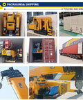 Compact Hydraulic Crawler Boom Hoist System for industrial lifting and building maintenance being shipped in container