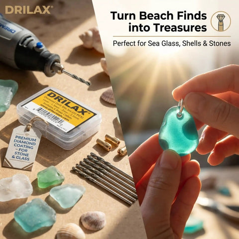24 Piece Diamond Drill Bit Set With Collets For Glass Sea Glass Stone And Shells Jewelry Making Kit For Dremel And Rotary Tools Includes 4 Brass Collets No Guesswork For DIY Jewelry Makers