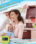 Digital Kitchen Timer Set With 12 Pack Magnetic Timers In 6 Bright Colors shown in use with family in kitchen