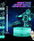 Baseball 3D Illusion Night Light With Remote Timer 7 Color Changing LED Baseball Lamp featuring catcher design and brightness control.
