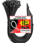 Heavy Duty 200Lb 18 Inch Zip Ties 70 Pack Black Cable Ties For Outdoor Use Thick Wide Heat Resistant Industrial Tie Wraps Built To Be A Weather Beating Workhorse And Tackle Big Jobs packaging