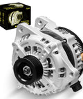 Front view of Beefed Up 12V 200A 225A Alternator For Ford Explorer 2016 2019 3.5L Edge 2015 2018 3.5L F Series F150 Lincoln