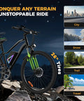 Electric Bike For Adults And Teens Foldable 14 Inch Commuter Ebike And 26 Inch Mountain Bike With 1000W Peak Motor on rocky terrain