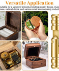 Hidden Brass Barrel Hinges For Wooden Boxes 4x20mm Pack Of 50 shown in jewelry boxes and small woodworking projects.