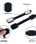 Six Pack Kid Safe Cabinet Locks With Tough 3M Adhesive No Drill Baby Proofing Latches featuring black adjustable straps